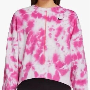 Nike Pink and White Tie-Dye Pullover Sweatshirt